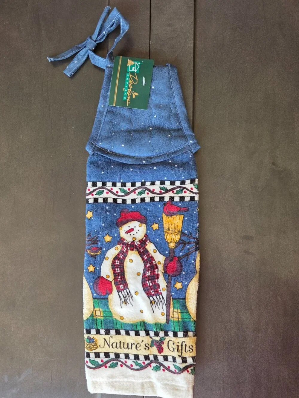 Cute Snowman Kitchen Towel Set By Design Cottage NWT